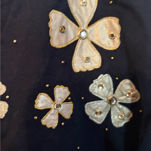 Navy  Floral T-Shirt - Picture 2 of 4